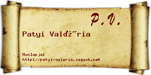 Patyi Valéria névjegykártya